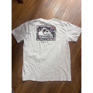Quiksilver Shirt Mens XLarge White Logo On Back, Regular Fit
